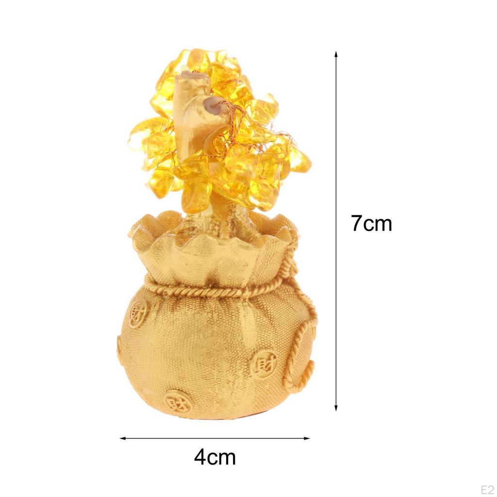 Money Bag Tree Figurine Resin Fortune for Cabinet Bedroom Entrance