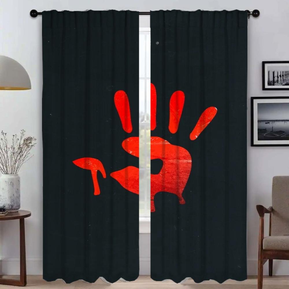 Blackout Curtain for Room 2 Panel Bloody Shades Anti-mosquito Curtains Tulle for Bedroom Partition Home Interior Curtains Living