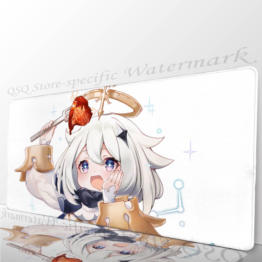Paimon Game Anime Genshin I-Impact Mousepad Non-slip Suitable For Office Computers Laptops E-sports Game Desk Mats XXL Keyboard