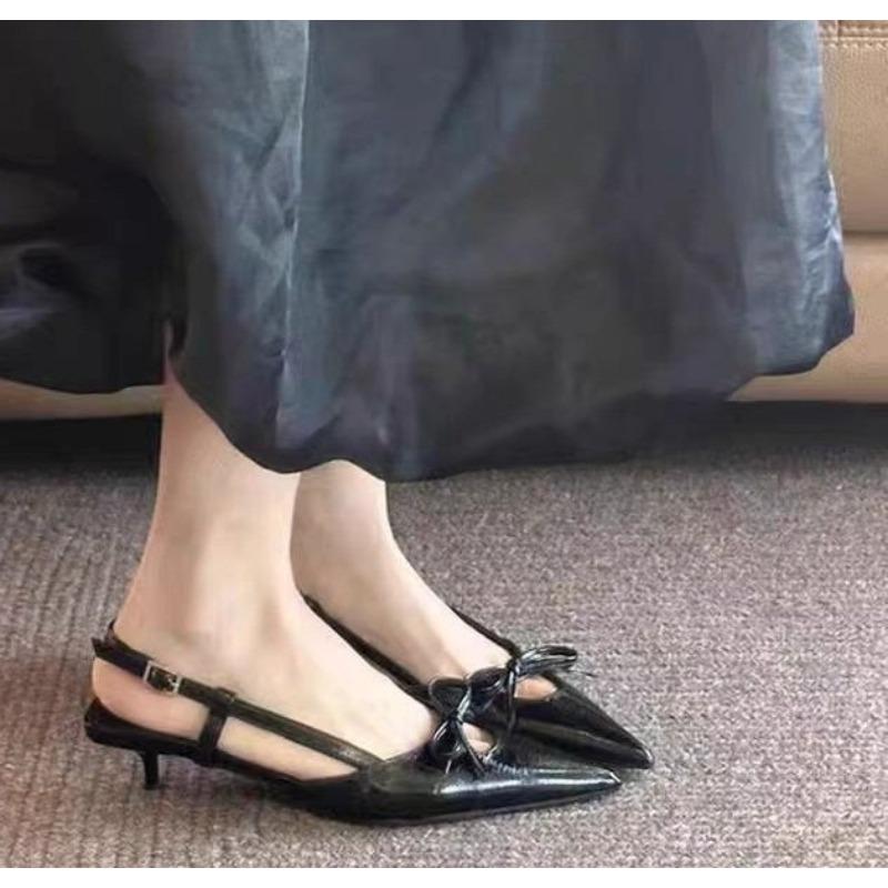 Moda 2025 Lato Nowe Szpiczaste Proste Płytkie Wygodne Damskie Sandały Gladiatorki Odzież Wierzchnia Pasek na Pięcie Damskie Sandały na Wysokim Obcasie