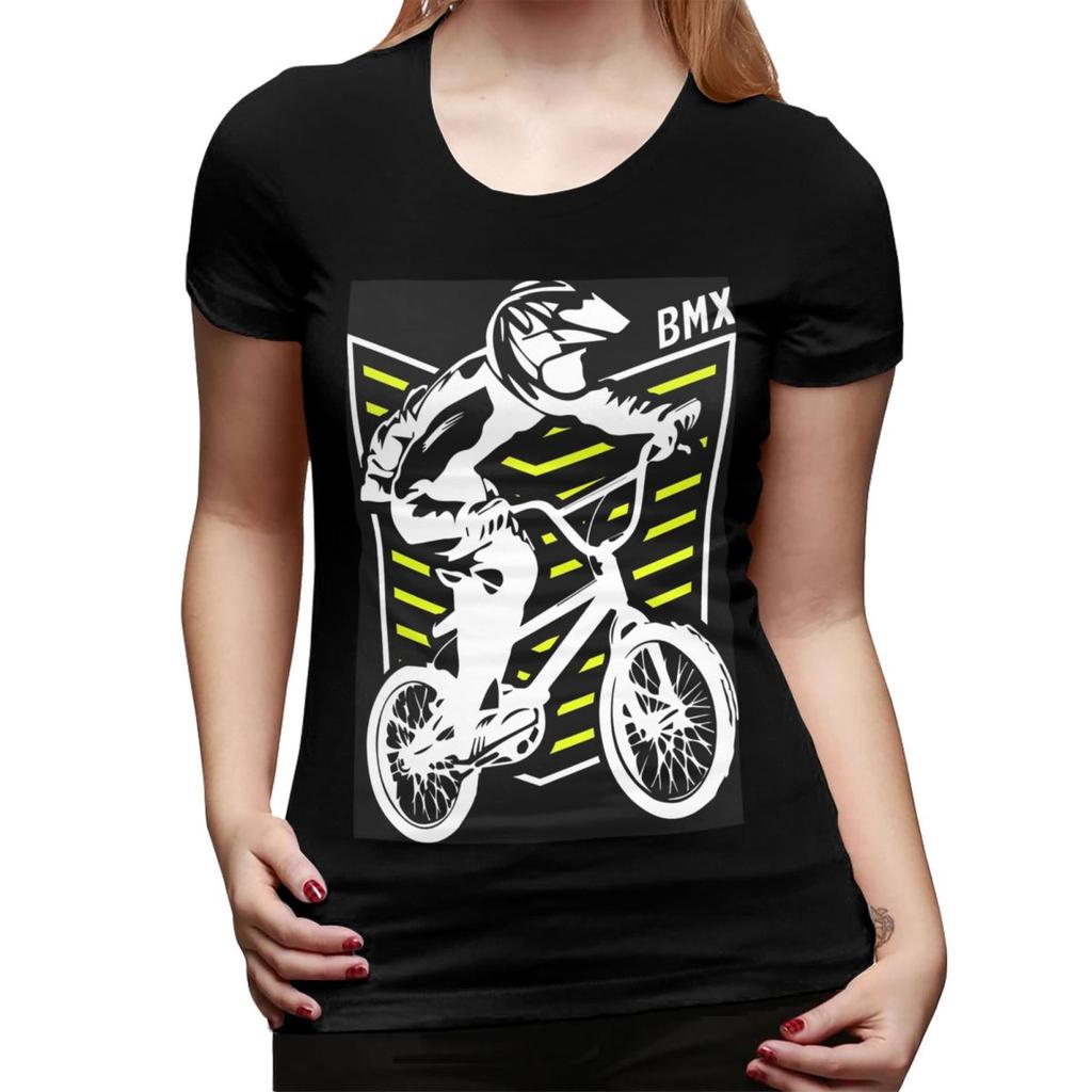 Bmx Apparel Retro Bmx Bike Old School Patch TShirt for Women Round Neck Streetwear T Shirts Womens Short Sleeve Clothes Tops