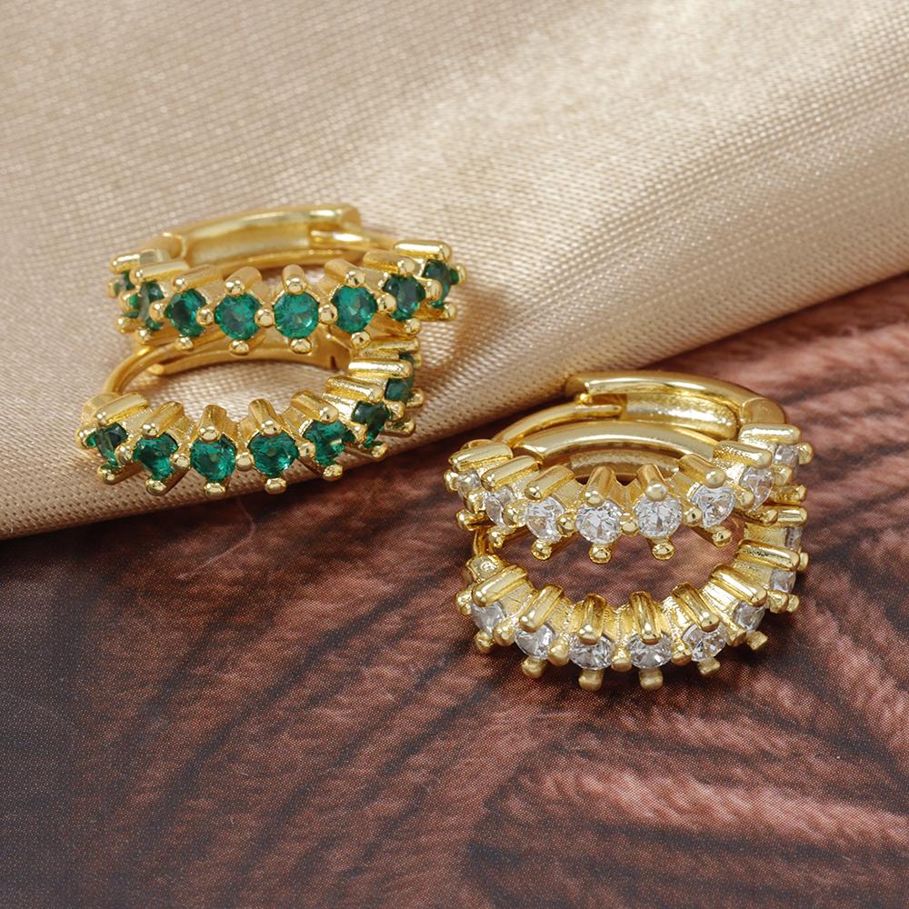 Luxusní nerezové barevné zirkonové kruhové náušnice pro ženy Móda Korejský Huggie Dámské šperky pendientes mujer