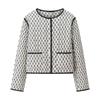 Zbzr Autumn New Women Clothes Western Style Fashion Simple and Versatile Print Quilting Long Sleeve Outerwear 1269460