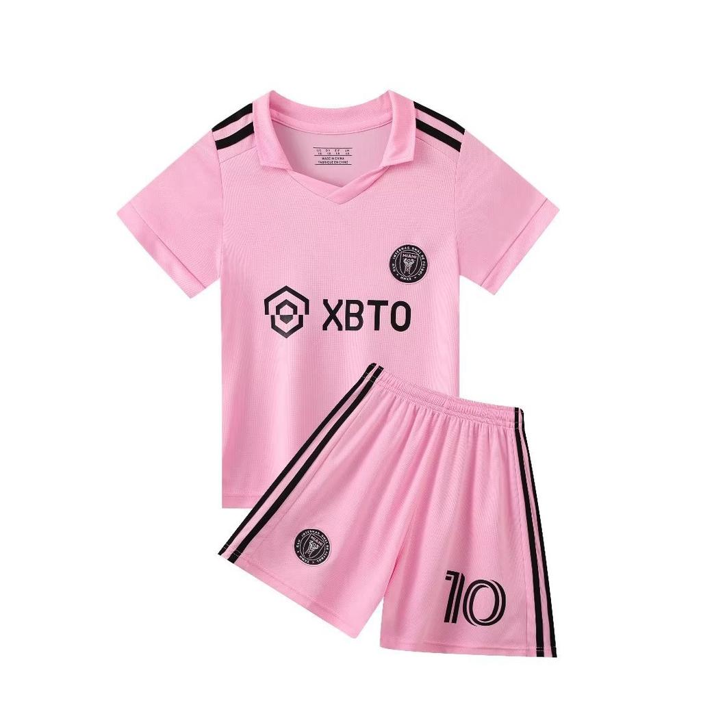 23-24 Miami Casa Rosa No. 10 Club Abbigliamento Autunnale Abbigliamento da Calcio Abbigliamento per Adulti e Bambini Taglia 14-2XL