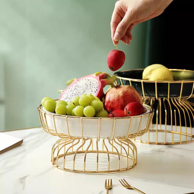 Nordic Gold Ceramic Fruit & Dessert Stand 1 Piece