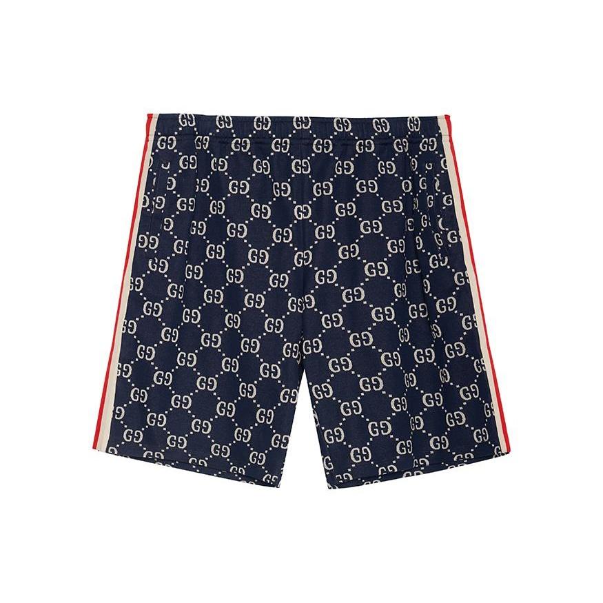 Gucci Side Contrast Striped Jacquard Shorts For Men Blue Men's 474632-X9V05-4245