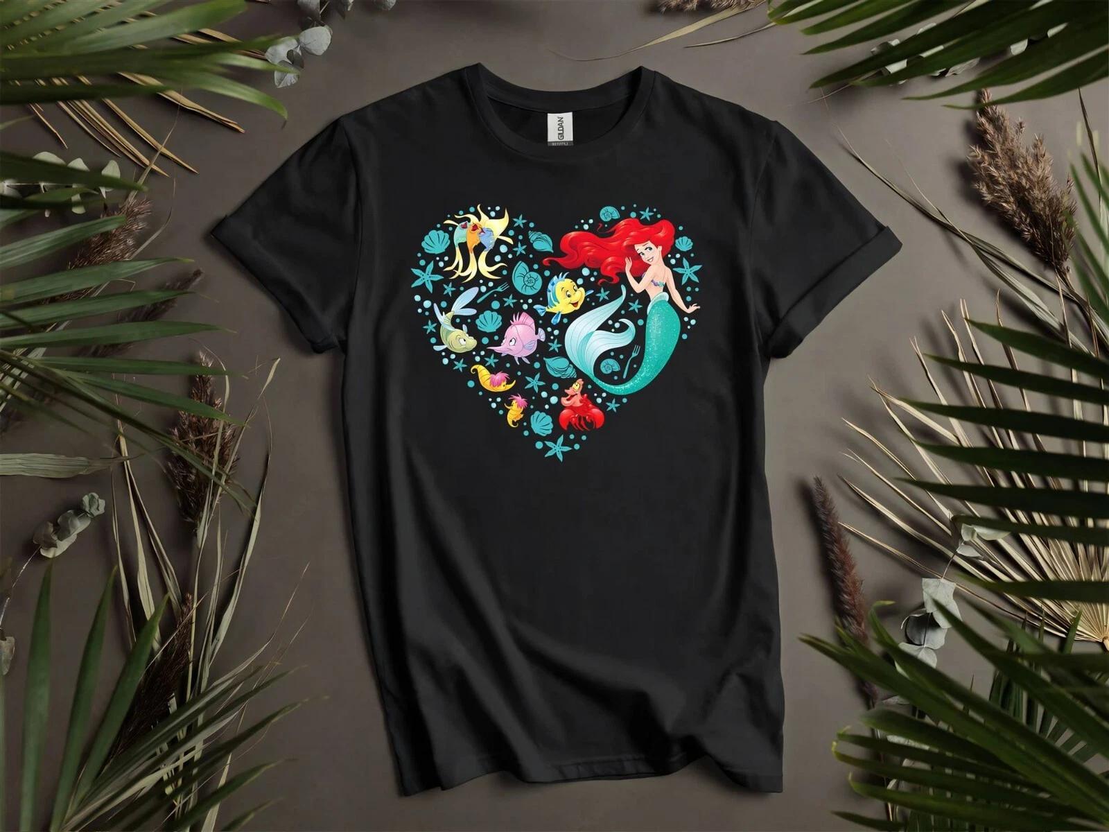 Disney Princess Ariel Flounder T-shirt T shirt Men Women Unisex Tshirt K344 XL