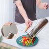Rolling BBQ Grill Basket Set 304 Stainless Steel Cylinder Grill Mesh Cage with Wooden Handle Stand Hooks Forks