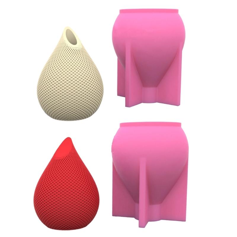 Water Drop Candle Mold for Candle Making Flower Pot Silicone Mold Aromatherapy Candles Mould for DIY Crafts Home Decor