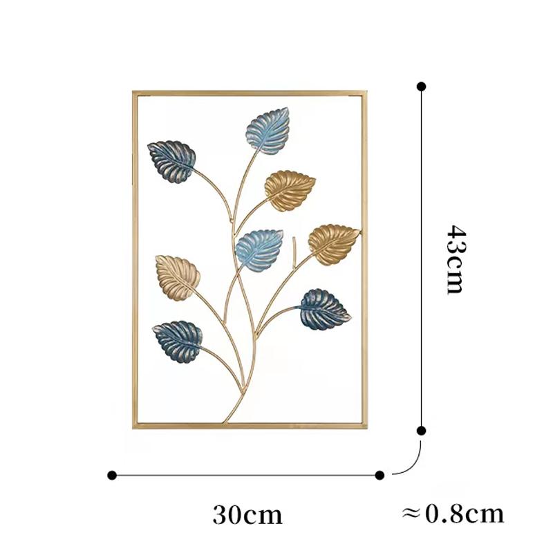 Metal Leaf Iron Wall Hanging Decor Palm Maple Leaves Plant Ginkgo Nordic Wall Pendant Mural Living Room Bedroom Home Decoration