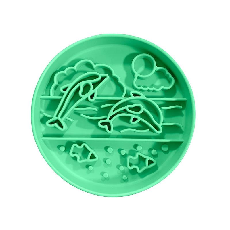 Silicone Lick Mat Slow Feeder Bowl Round Dog Licking Plate Non-Slip Slow Eating Pad For Dogs Puppies Home Mealtime Treat Gift