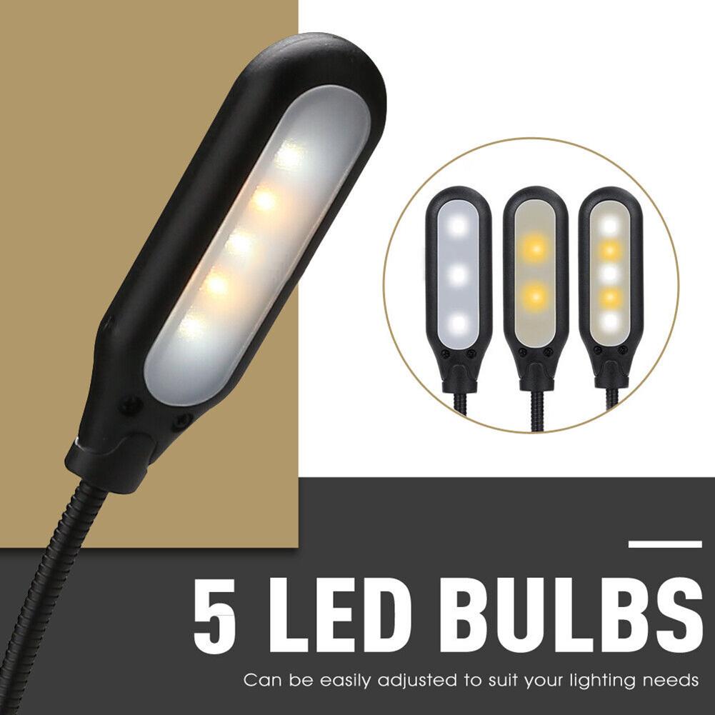 Lampă LED pentru cărți Luminozitate pe 3 niveluri Gât flexibil 360°