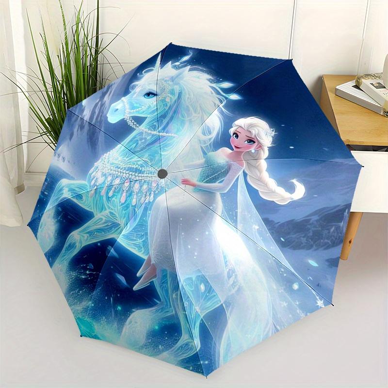 

Elsa,Unicorn Themed Automatic Opening and Closing Folding Umbrella, Reinforced 8 Ribs, Compact Travel Design, Fashionable Folding Umbrella,