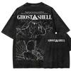 Ghost In The Shell Motoko Kusanagi Manga T‑Shirt Vintage Washed Cotton Harajuku Unisex Casual Short Sleeve Streetwear Tees