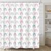 Rainbow Shower Curtain Cartoon Pattern Cute Boho Modern Simple Girls Decoration Bathroom Bathtub Decoration Set with Hooks