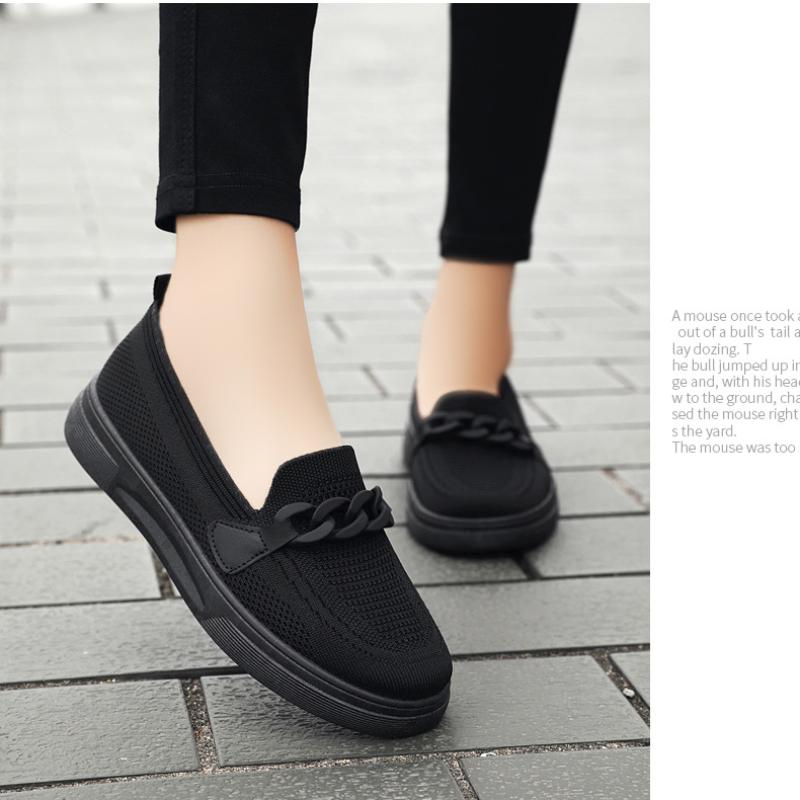 2025 New Women's Shoes Comfortable Flying Woven Mother Shoes A Slip-on Comfortable Women's Single Shoes