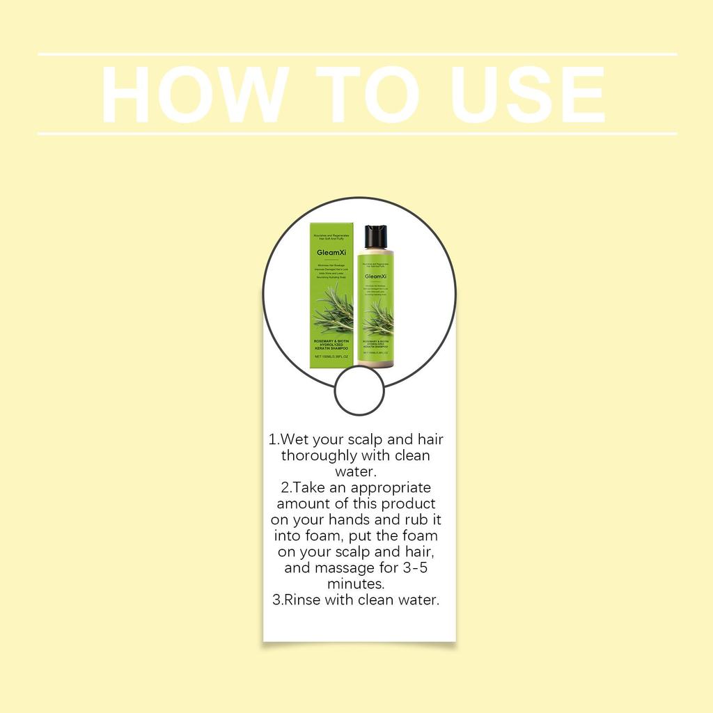 Rosemary Shampoo Hair Thickness Regrowth Soothing Scalp Anti Dandruff Oil Control Repair Split Ends Hair Refreshing Fluffy Hair