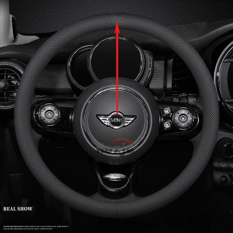 Car Leather Steering Wheel Cover for MINI Cabrio Cooper SE S JCW Countryman Aceman Clubman Clubvan Paceman Coupe Roadster JOHN
