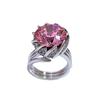 Longlongjin 925 Silver 7.5 Carat Rouge Pink Lotus Women's Ring