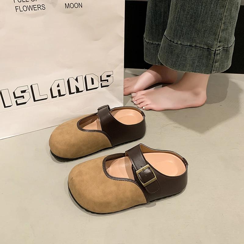 Fashion Flat Platform Women Mules Shoes Casual Slippers Summer Women Sandals 2025 Designer Brand Slingback Flip Flops Mujer Slides Shoes