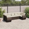 VidaXL Garden Lounge Set with Cushions 7 Pcs, Sofas with Backrest, Furniture Set, Patio Terrace Furniture, Brown 3221792
