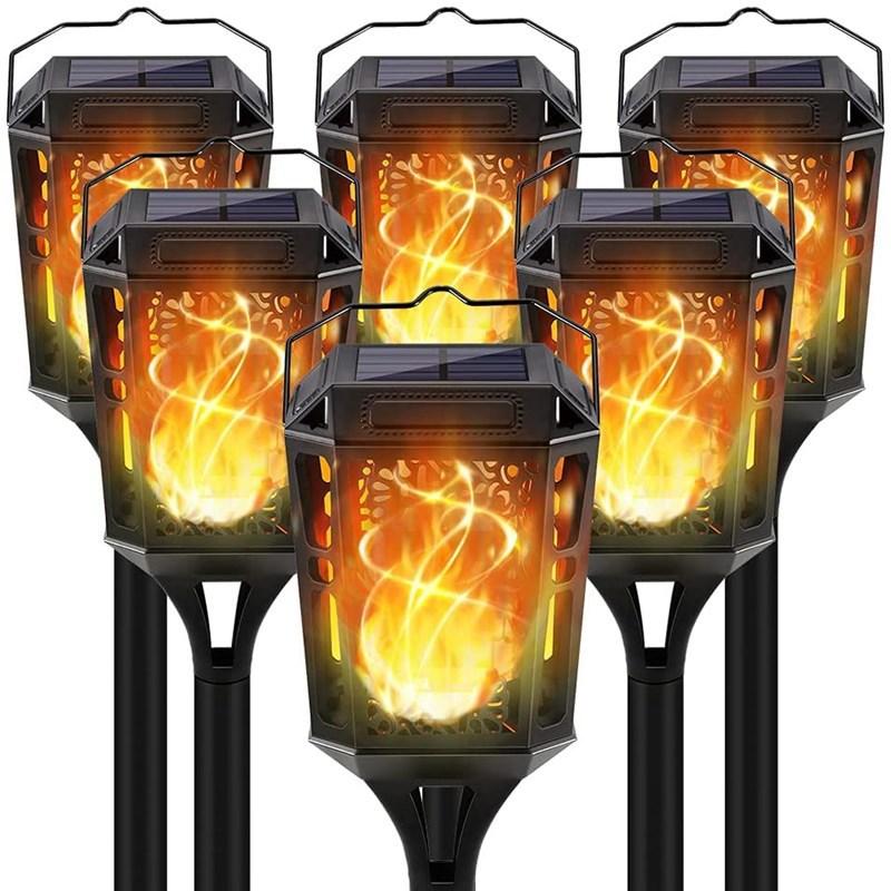 

Солнечные светодиодные фонари для сада, ландшафта, газона, ретро-лампа для подвесного пламени, фестивальный декор 2025 года, солнечный свет, двор, патио 1PCS