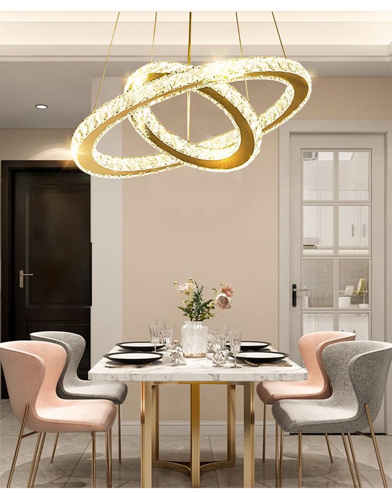 Modern Minimalist Crystal Pendant Light for Dining, Living Room, Bedroom & Staircase