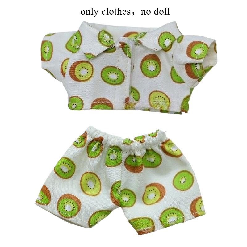 

Cute Plush Toy Beach Wear for 17cm Labubu Doll Clothes Summer Suits Clothing Kawaii Duck,Watermelon,Pineapple,Kiwi Fruit Image