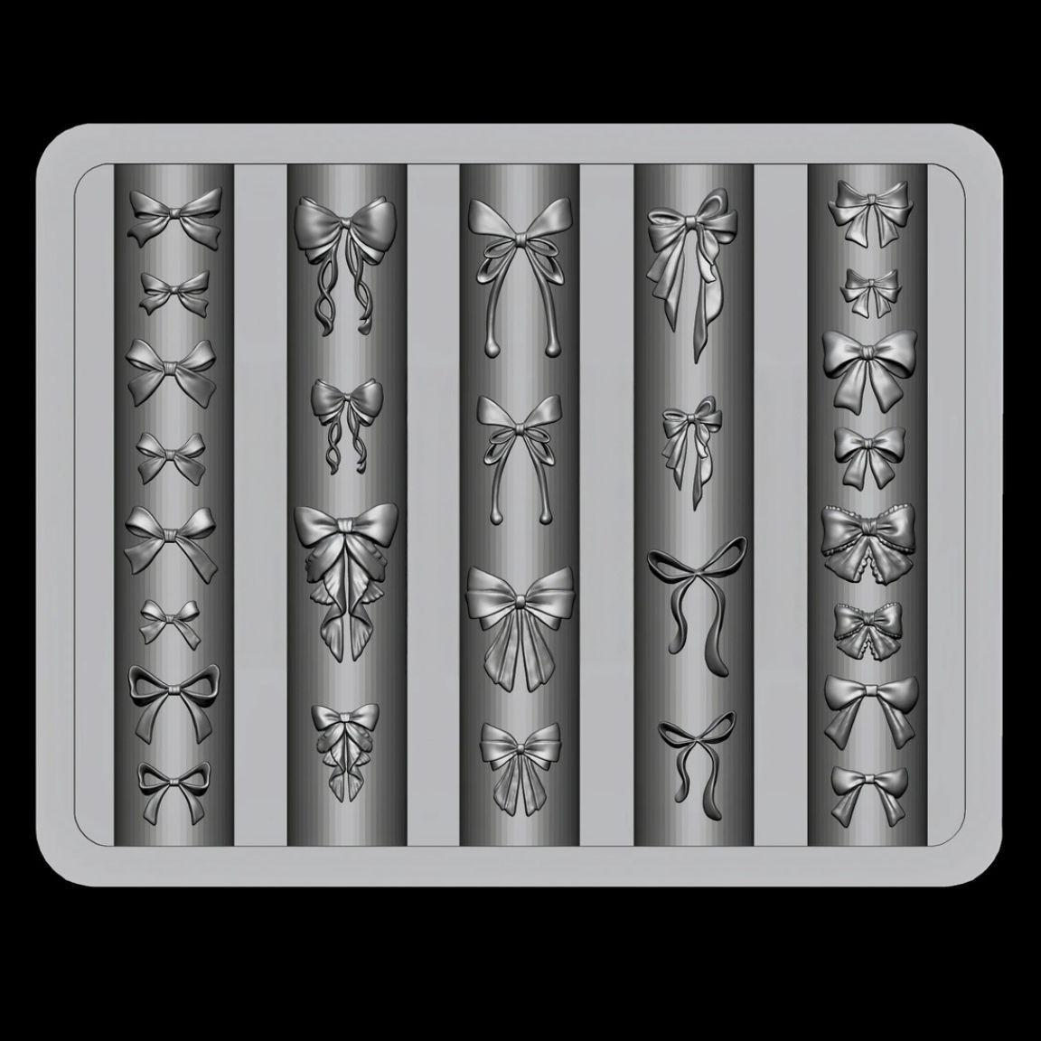 3D Silicone Bow & Sweet Girl Nail Art Mold for DIY Decoration