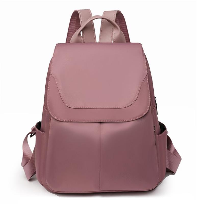 Schoolbag Oxford cloth backpack women's 1011 new trendy fashion solid color pu large capacity student schoolbag travel small backpack women