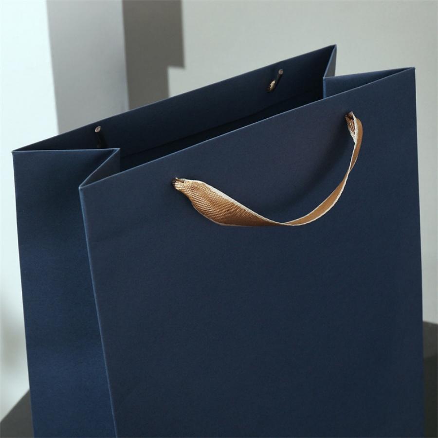 3pcs gift packaging bags retro navy paper bags fashionable business handbags clothing stores jewelry stores gift bags