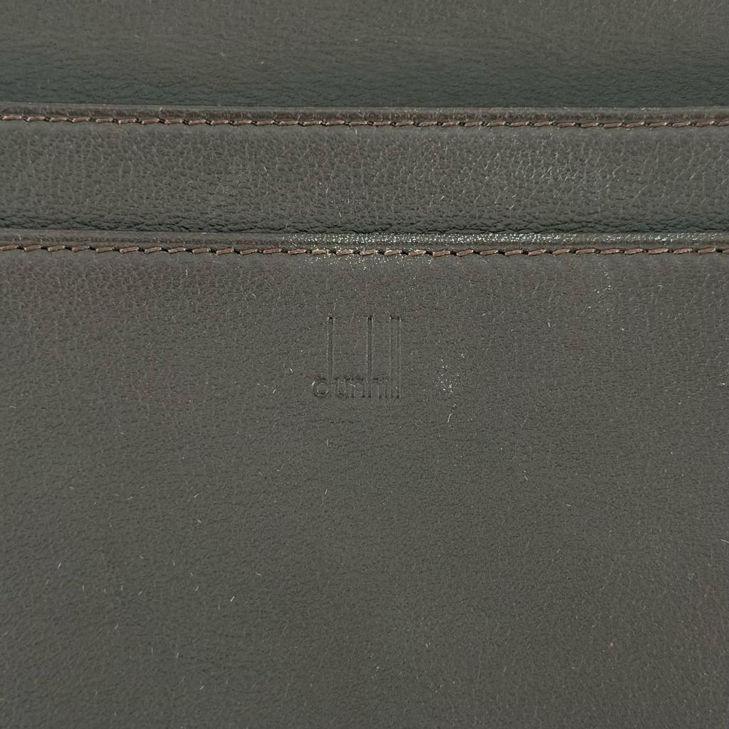 Pristine Dunhill Purse Bill Compartment Wallet Dark Brown Calf Leather Mens Used