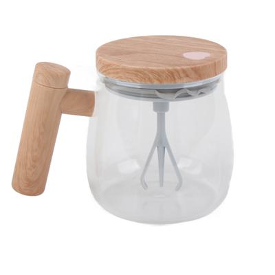 Automatic Stirring Coffee Mug with Transparent Lid Beige White 350ml 400mAh IPX6 Type C Touch