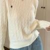 Pulover larg tricotat cu cabluri retro pentru femei - Stil coreean Toamnă/Iarnă