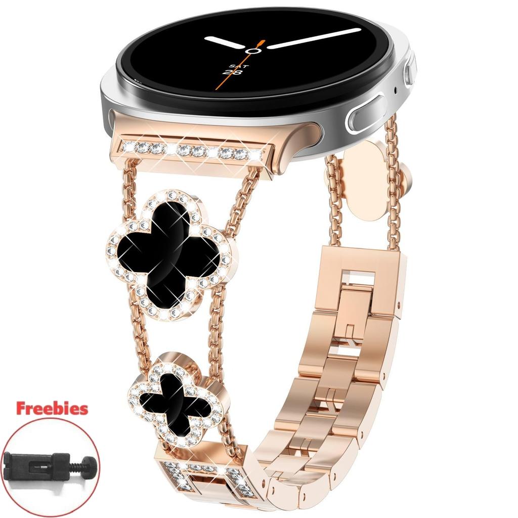 Diamantarmband für Samsung Galaxy Watch8 44mm 40mm Kleeblatt-Design Luxus Damen Ultra 47mm Armband für Samsung Galaxy 8 Classic 46mm Correa