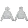 Vintage Polka Dot Hooded Zip-Up Sweatshirt Short Cropped Oversized Streetwear Women Men Fall Casual