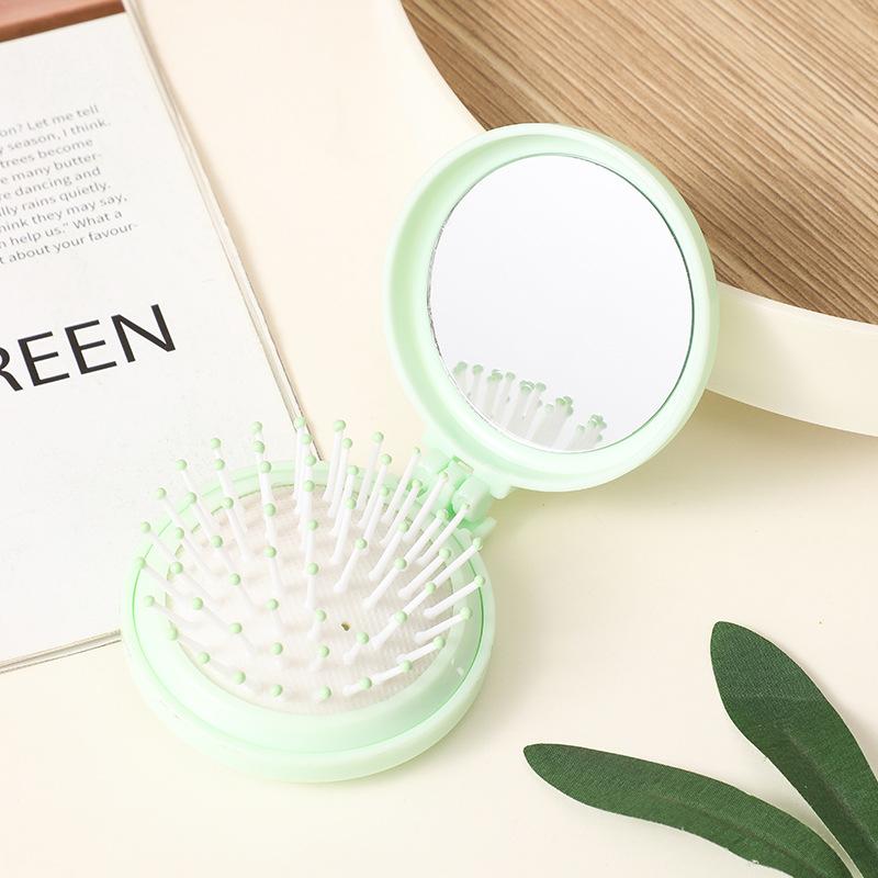 Mini folding hair brush head airbag hair comb anti-static styling accessories portable travel hair brush comb