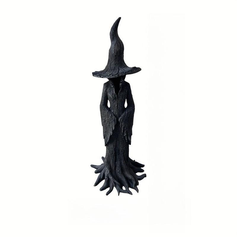 Retro Ghost Witch Statue Resin Desktop Home Decor Gothic Horror Figurine Halloween Party Decoration Scary Collectible Ornament