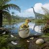 Large Soft Rubber Dinosaur Egg Model: T-Rex, Triceratops, Velociraptor & Pterodactyl Sounding Ornament Toy
