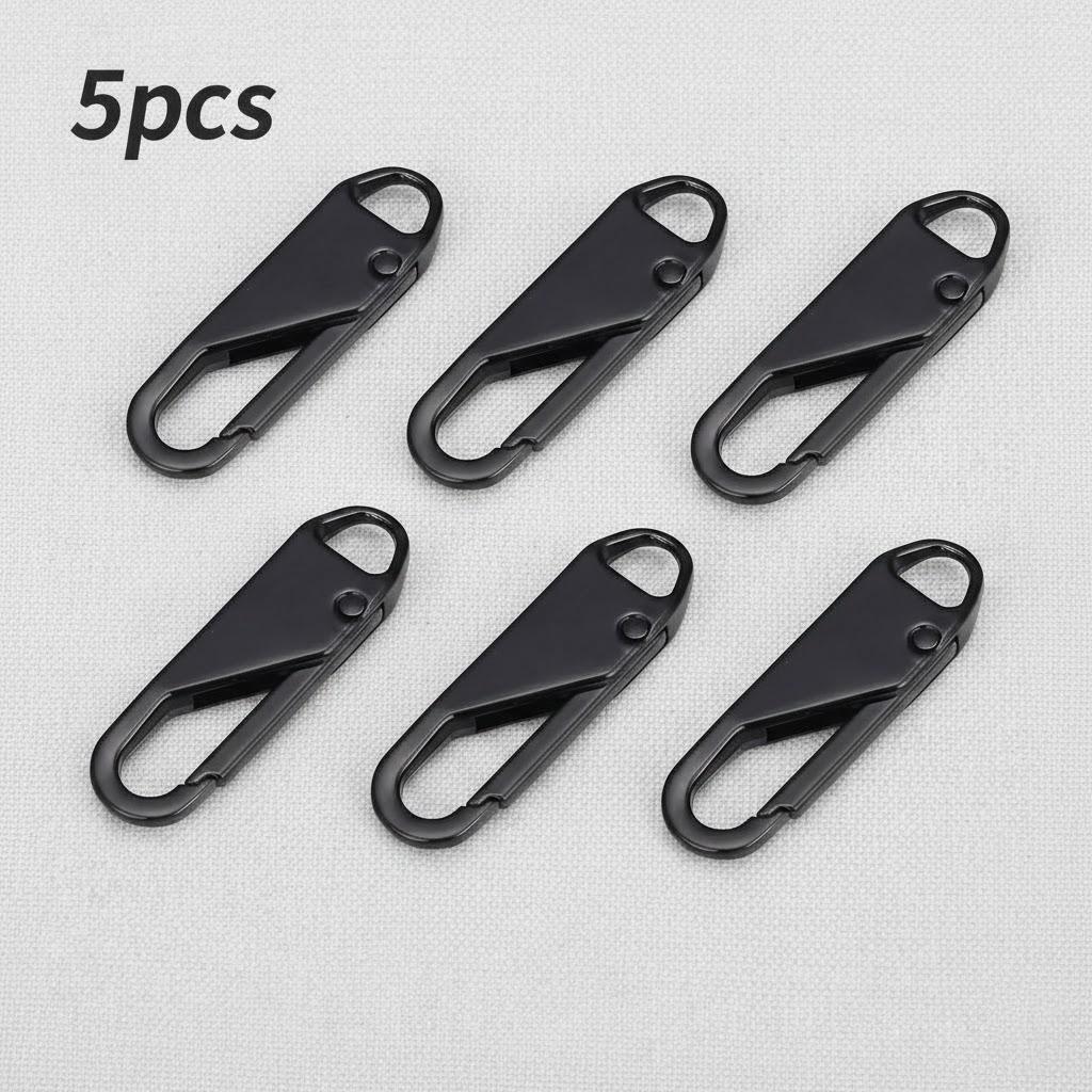

5Pcs Detachable Metal Zipper Pulls Replacement Tabs for Luggage Backpacks Clothes Shoes DIY Sewing Supplies чёрный