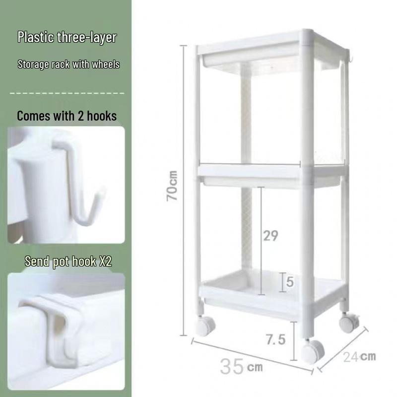 Bathroom & Kitchen Corner Shelf Storage Cart