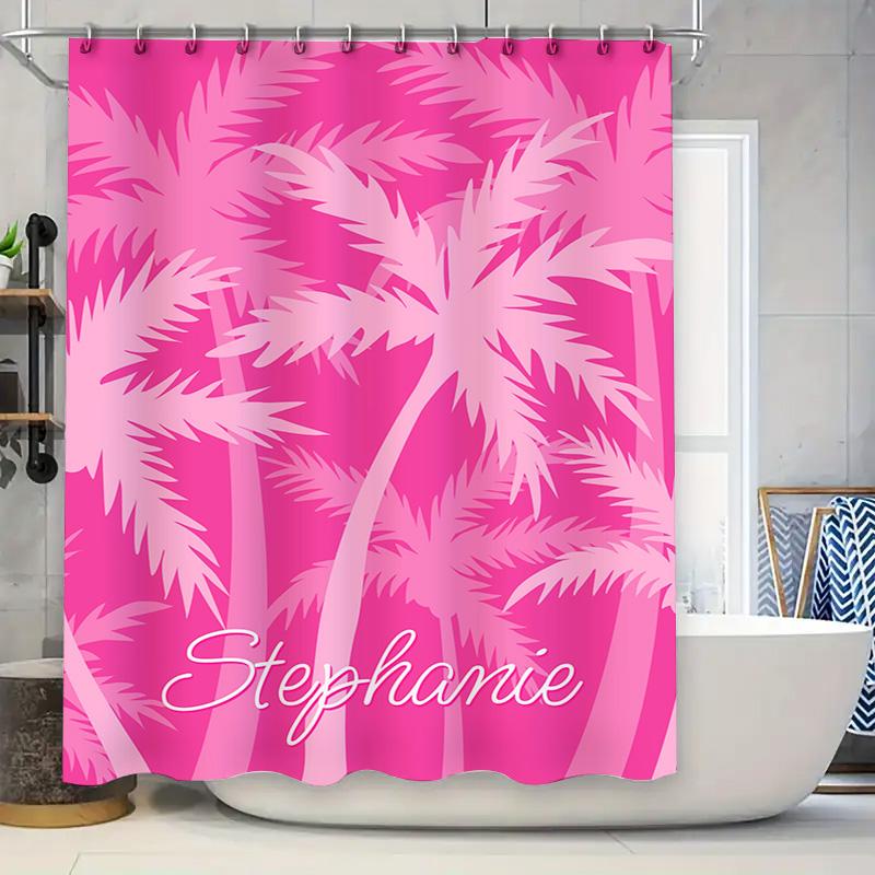 

Seashell Girls Mermaid Bath Shower Curtain Green Palm Tree Beach Design Waterproof Decorative Fabric For Home Decorat W60H190(CM)-1 Pcs