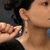 [Retro Fashion Earrings] 1 Pair Retro Fashion Rabbit Watch Drop Earrings | Simple Temperament Versatile Playing Cards