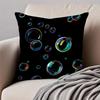 Colorful And Diverse Soap Bubbles Cushion Cover Pillowcase Antidustmite Invisible Zipper Short Plush Sofa Cushion