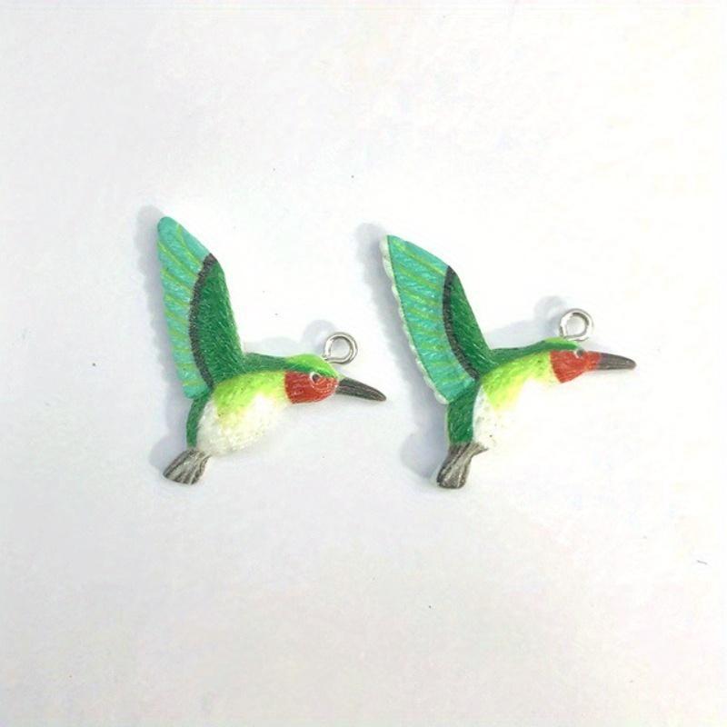 

10 шт. Яркие воробьи, попугаи, колибри, смоляные подвески, мультяшные птицы, животные, маленькие подвески, товары для рукоделия DIY для изготовления серег, ювелирных изделий WHITE