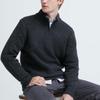 UNIQLO Solid Color Pullover Long Sleeve Half High Neck Knit Sweater Men sweater Dark-Gray 460948-08