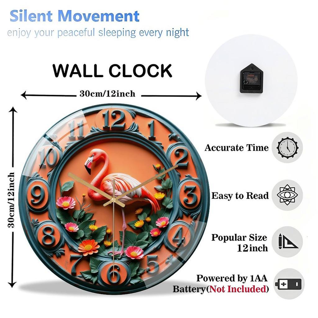 12 Inch Glass Wall Clock Assembled by a Team of Skilled and Experienced Craftspeople