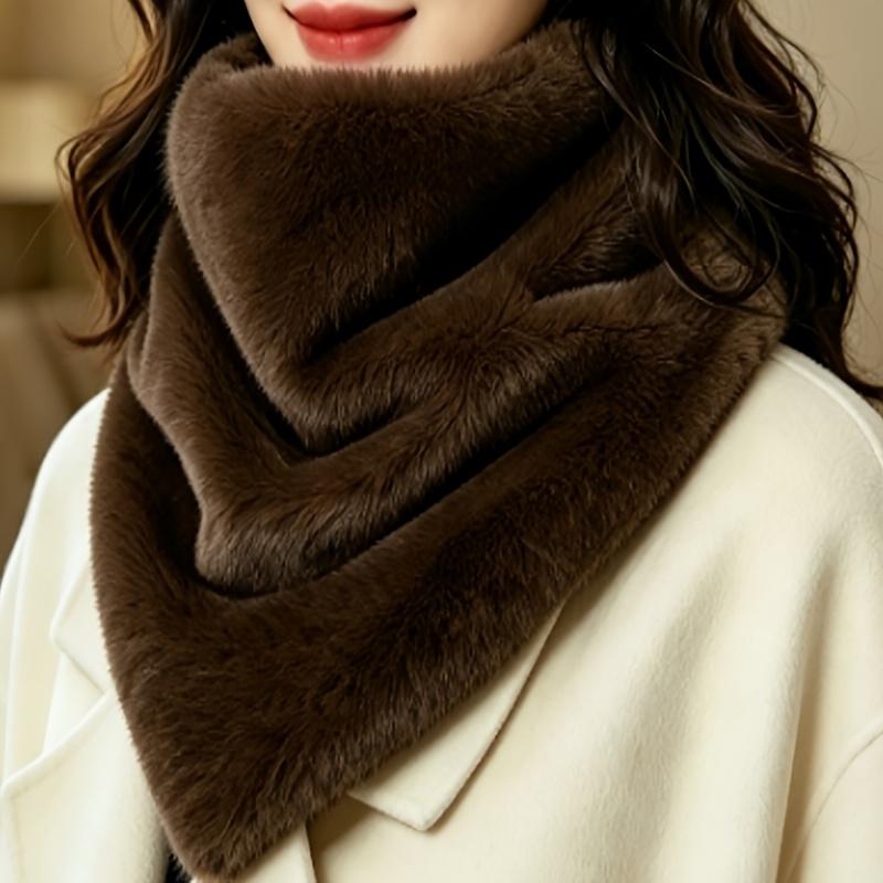 Women'S Autumn Winter Warm Faux Mink Scarf, Temperament All-Match Faux Neck Protector All-Match Neck Scarf