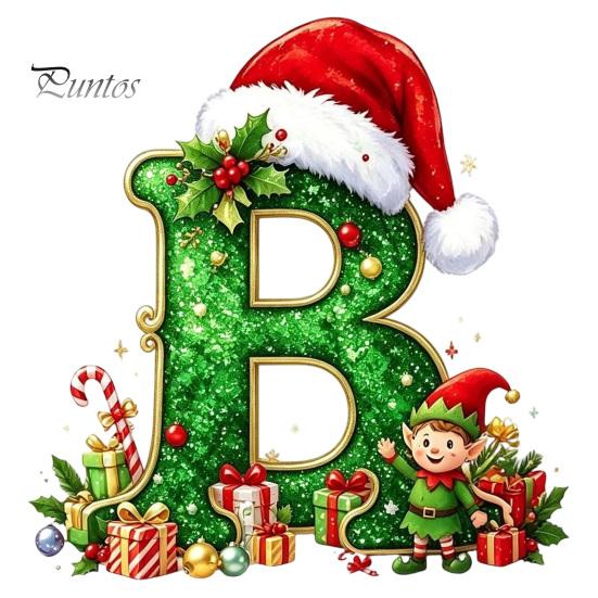 Santa Hat Letter Tree Pendant 26 Alphabet Christmas Ornament, Personalized Letters Acrylic Hanging Decoration with Festive Elf Pattern Initial