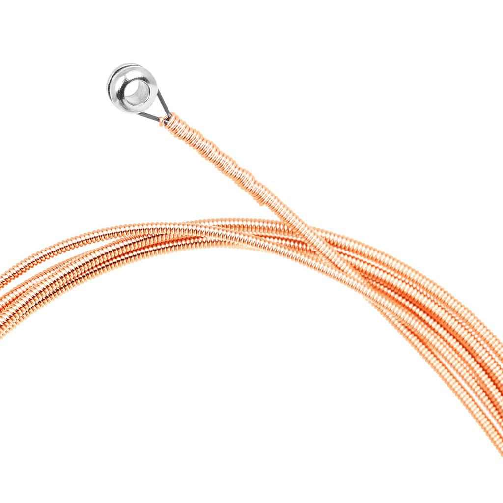 High Carbon Steel Red Copper 4pcs Acoustic Strings 040 095 Inch Hex Core Wound Beads Heavy Duty Professional Studio Stage Long Life Warm